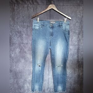 Reitmans Petite Distressed Denim Skinny Jeans